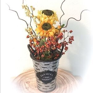 Galvanized sunflower arrangement  